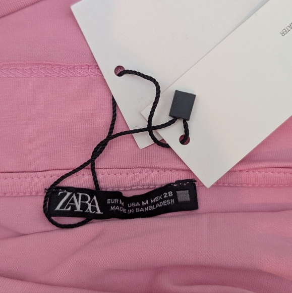 Zara Wrap Crop Top Pink SZ M NWTs - Picture 8 of 8
